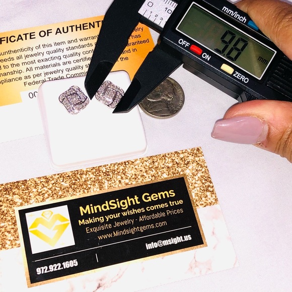 Real diamond earrings for men, blowout sale, unmatched, 100% natural diamonds - Picture 5 of 6